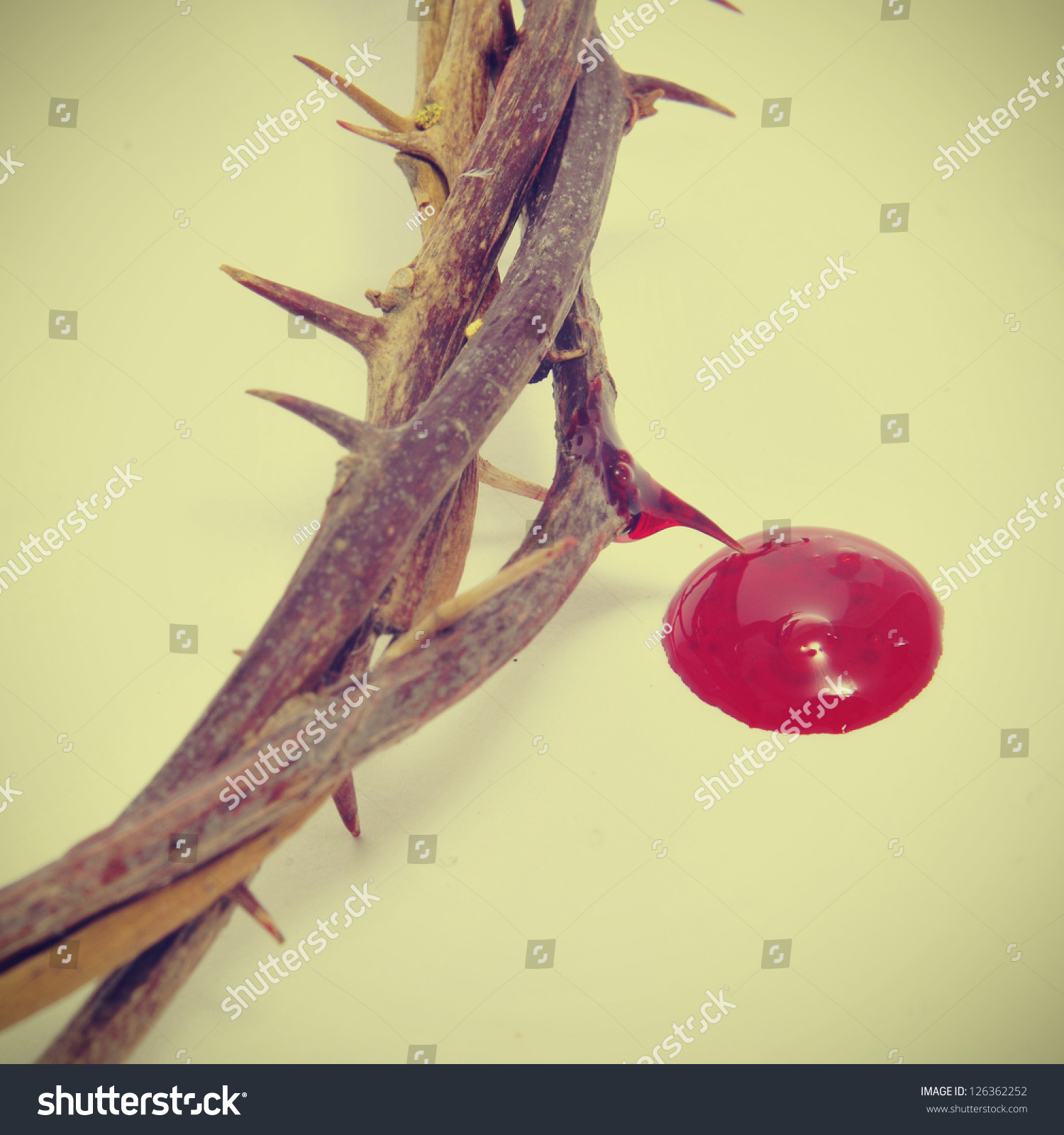 Closeup Representation Crown Thorns Blood Jesus Stock Photo Edit