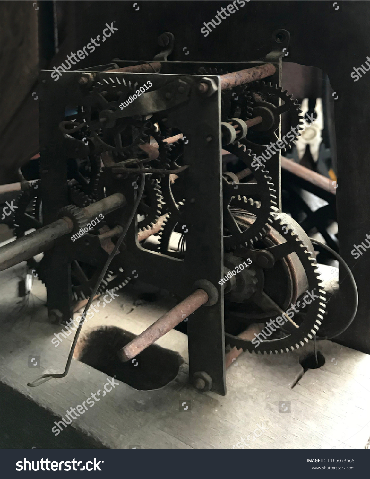 Closeup Antique Vintage Gear Wheel Ratchet Stock Photo 1165073668