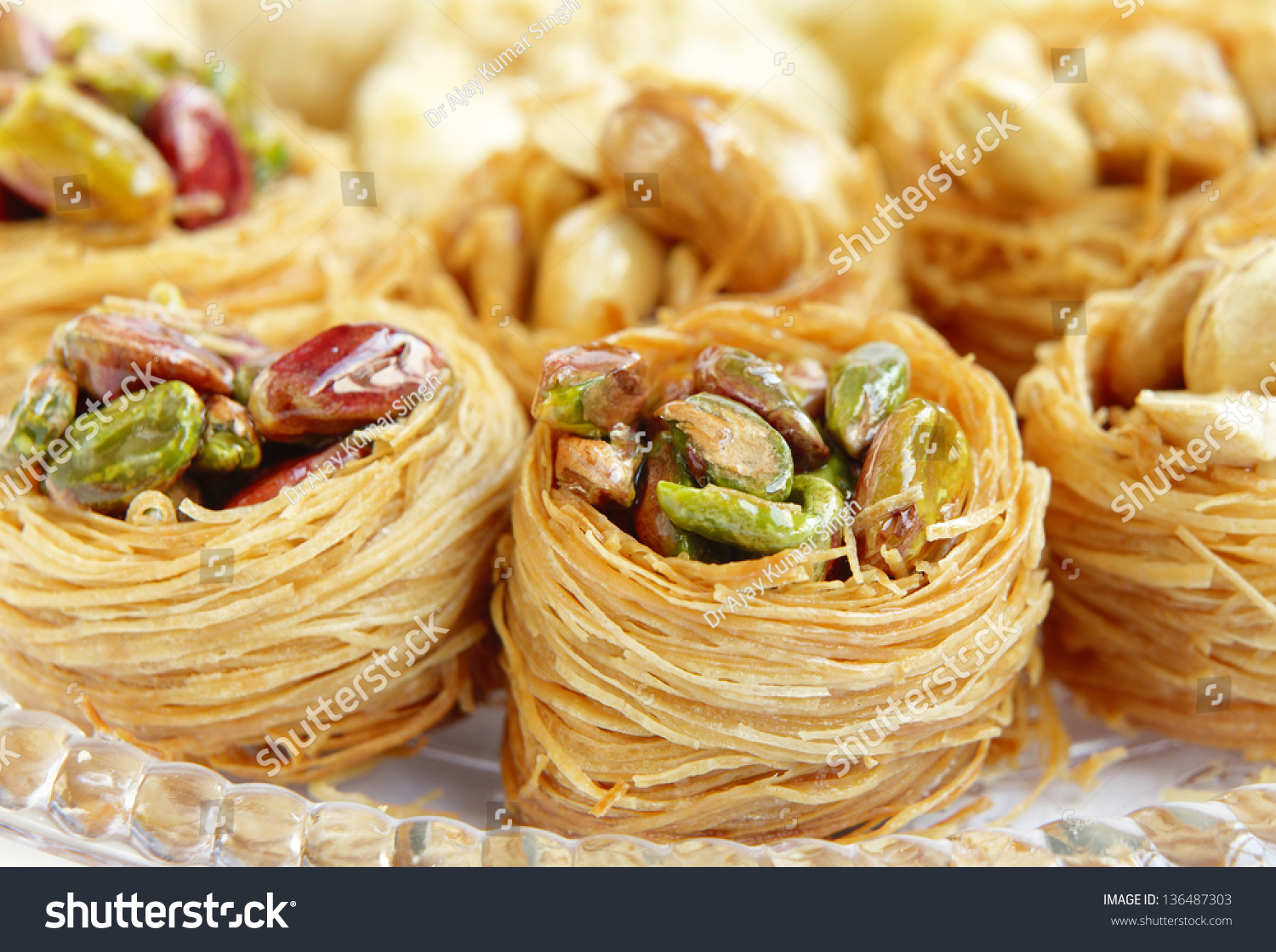 Closeup Birds Nest Baklava Pistachios Stock Photo 136487303 | Shutterstock