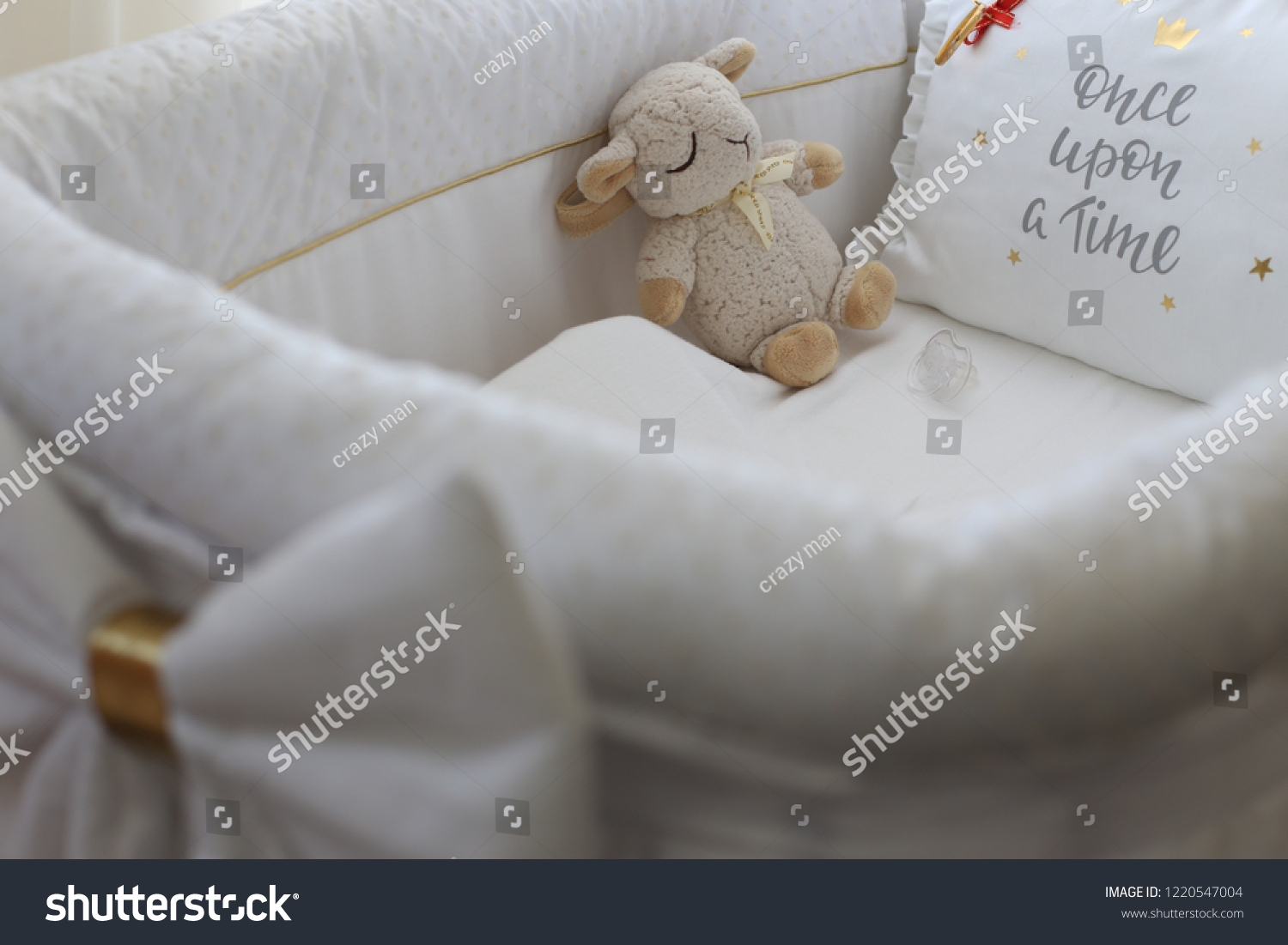 Closeup Bright Yellow Baby Crib Nursery Stock Photo Edit Now