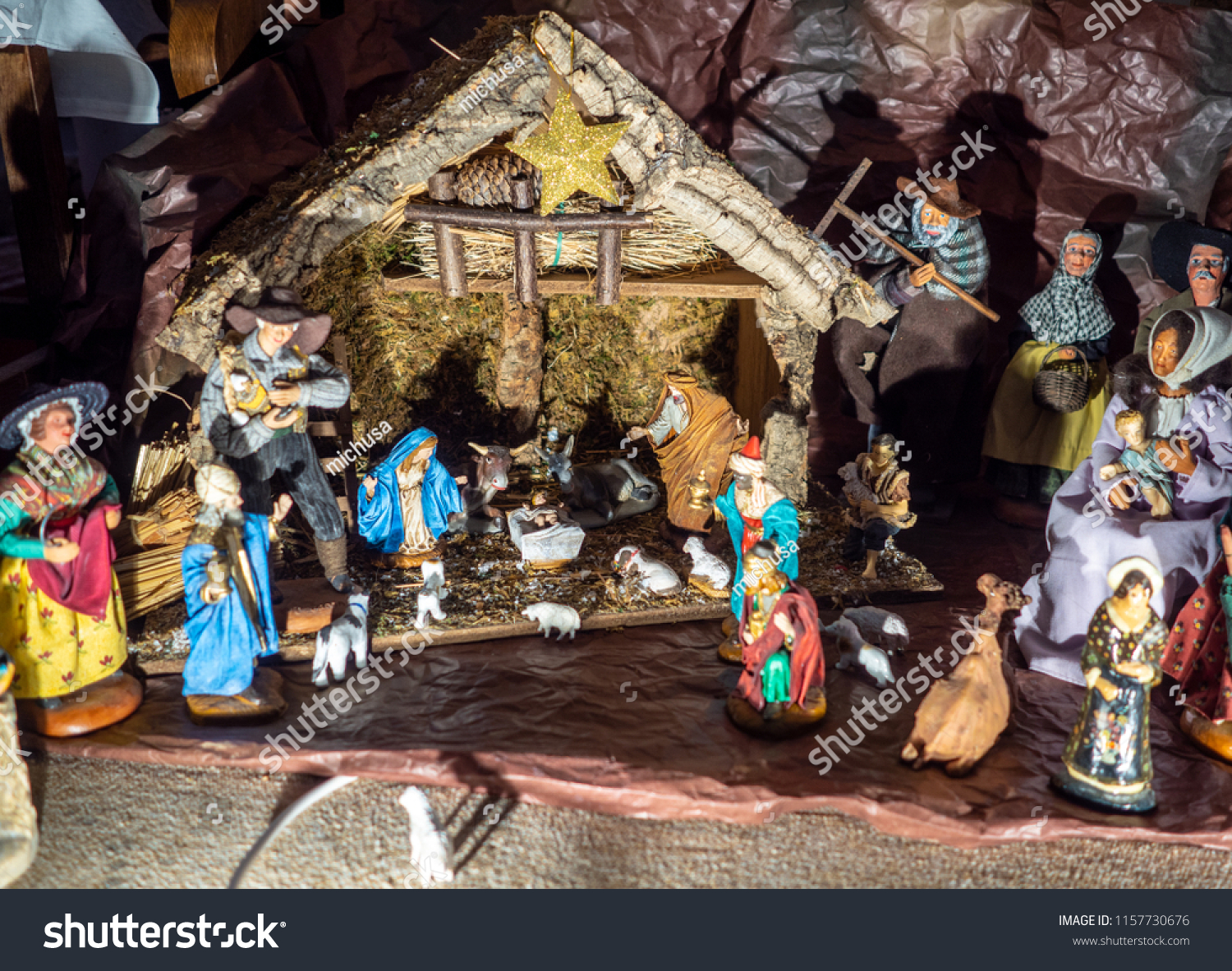 Closeup Christmas Crib French Church Stock Photo Edit Now 1157730676