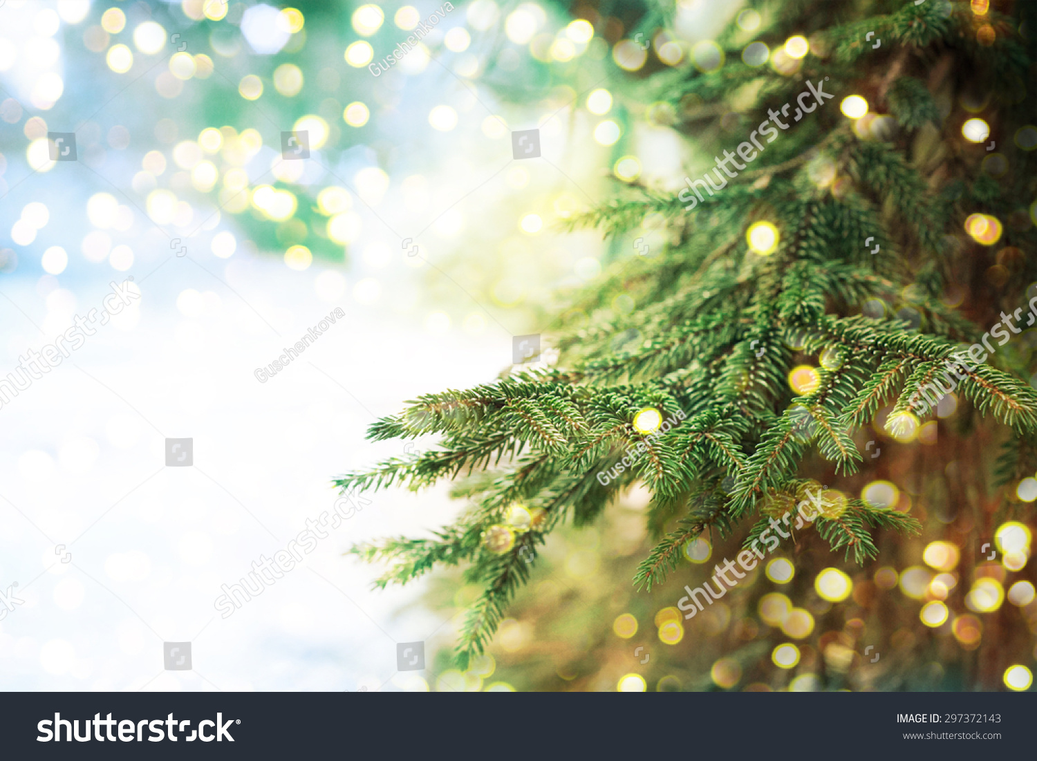 Closeup Of Christmas-Tree Background Stock Photo 297372143 : Shutterstock