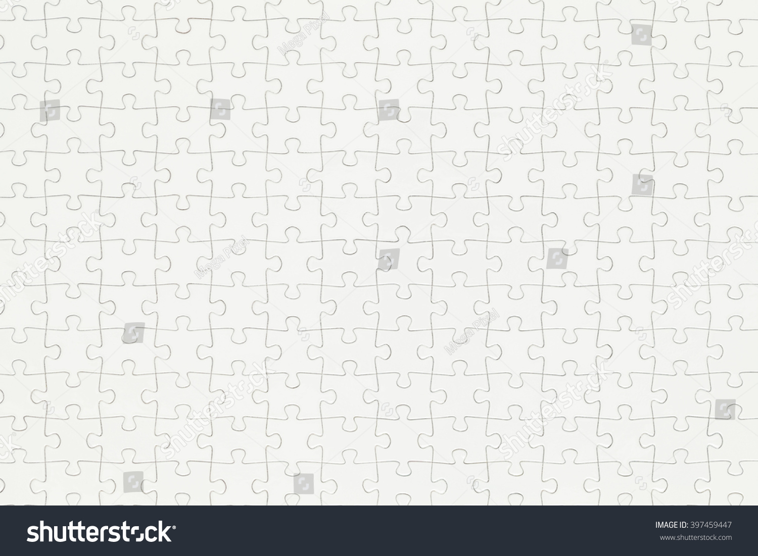 Closeup Completed White Puzzle Copy Space Stock Photo (Edit Now) 397459447