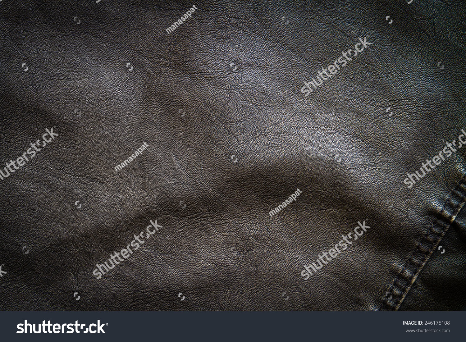 Closeup Leather Jacket Texture Stock Photo (Edit Now) 246175108