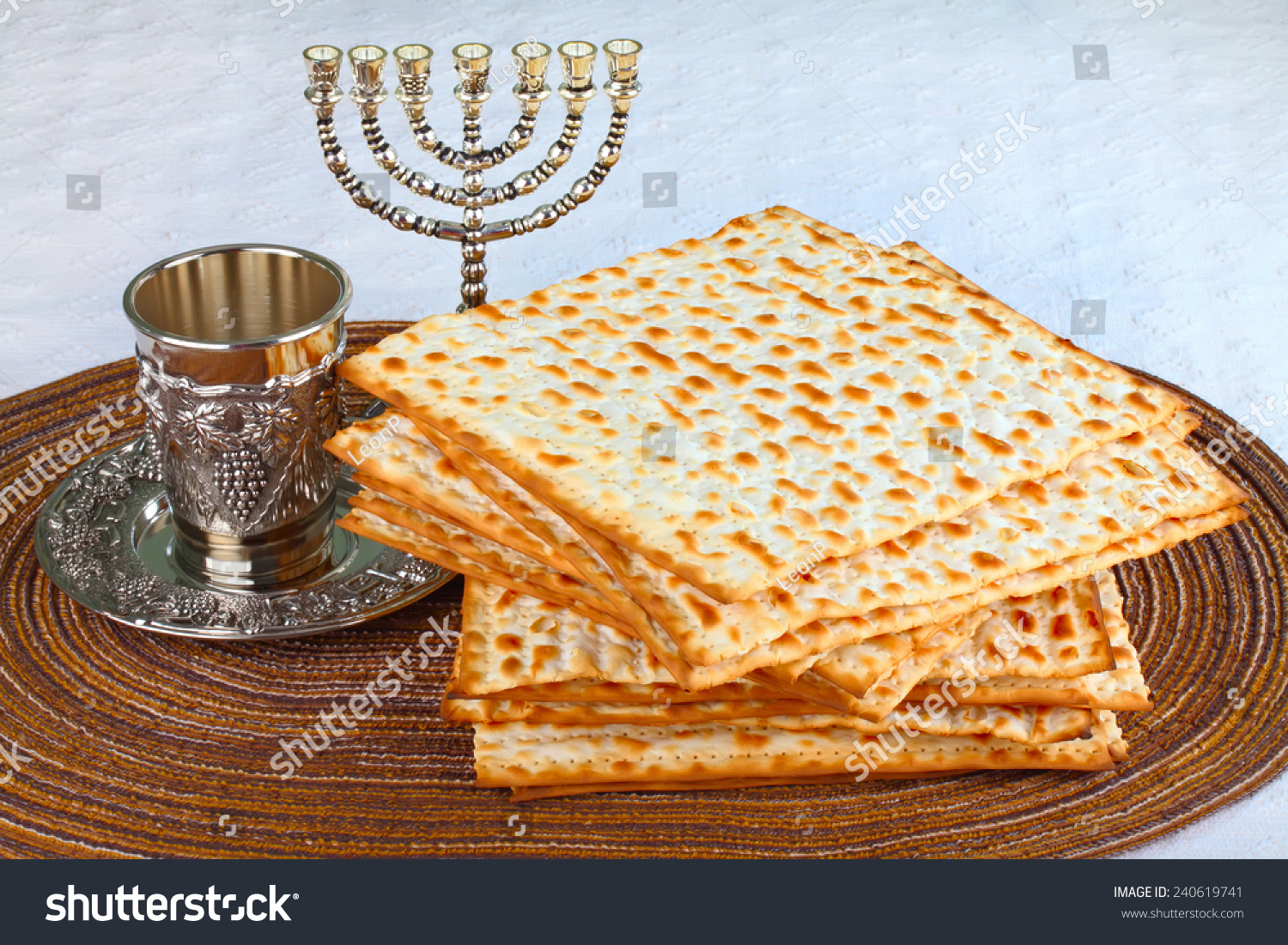 Closeup Matzah On Plate Which Unleavened Stock Photo 240619741 ...