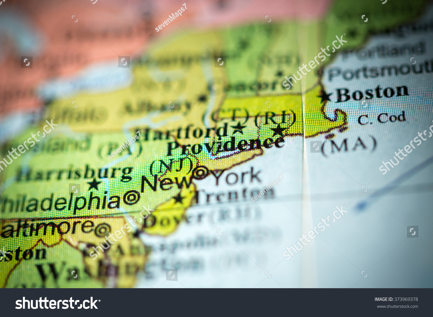 Closeup Providence Connecticut On Political Map Stock Photo 373969378 ...