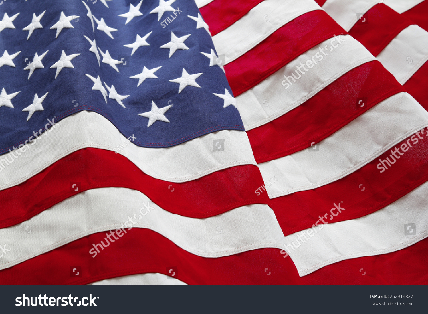 Closeup Of Ruffled American Flag Stock Photo 252914827 : Shutterstock