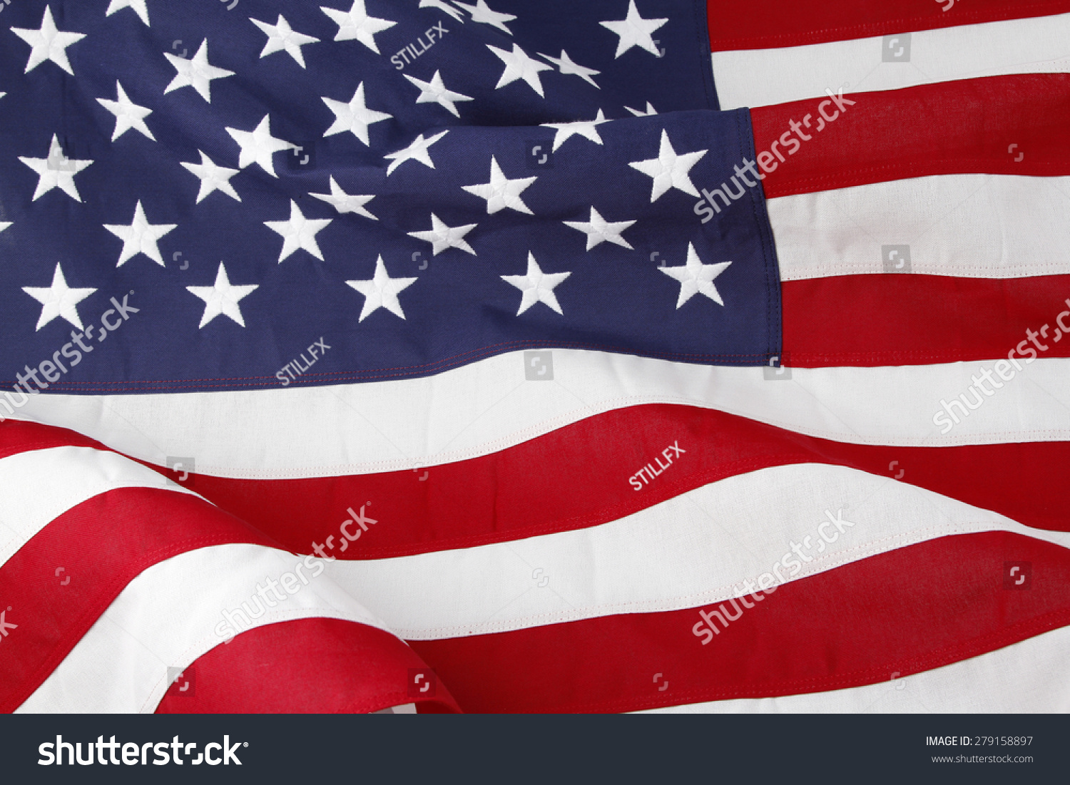 Closeup Ruffled American Flag Stock Photo 279158897 - Shutterstock