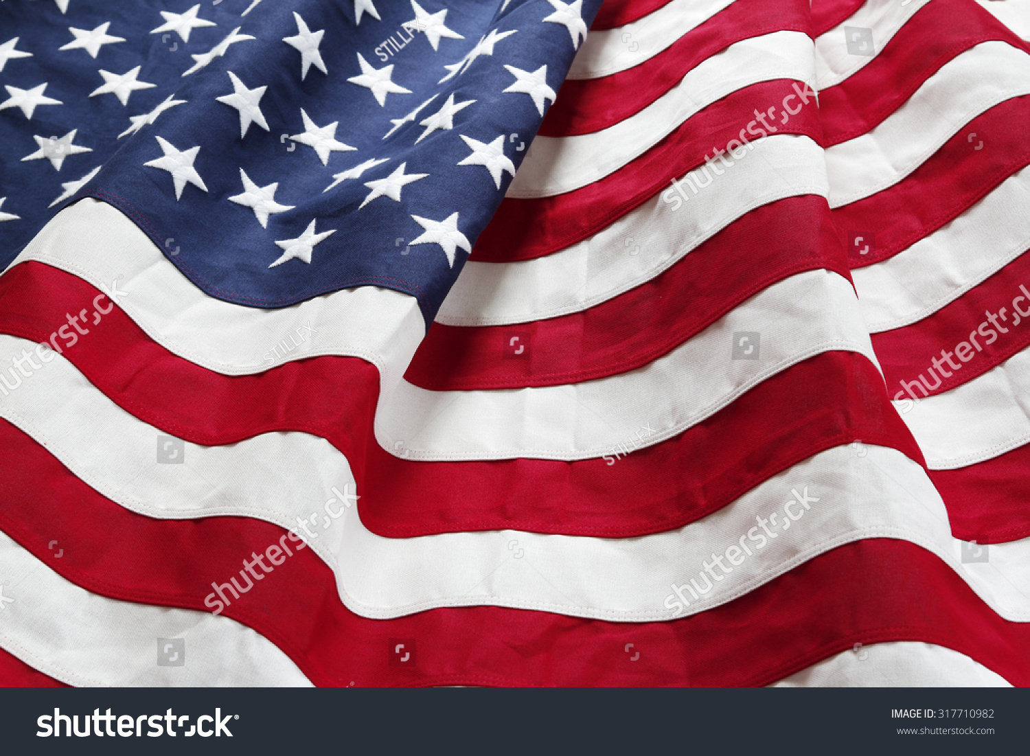 Closeup Of Ruffled American Flag Stock Photo 317710982 : Shutterstock