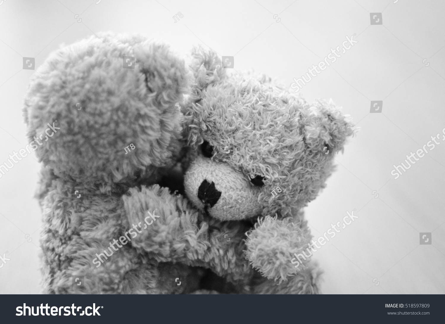 two teddy bears hugging