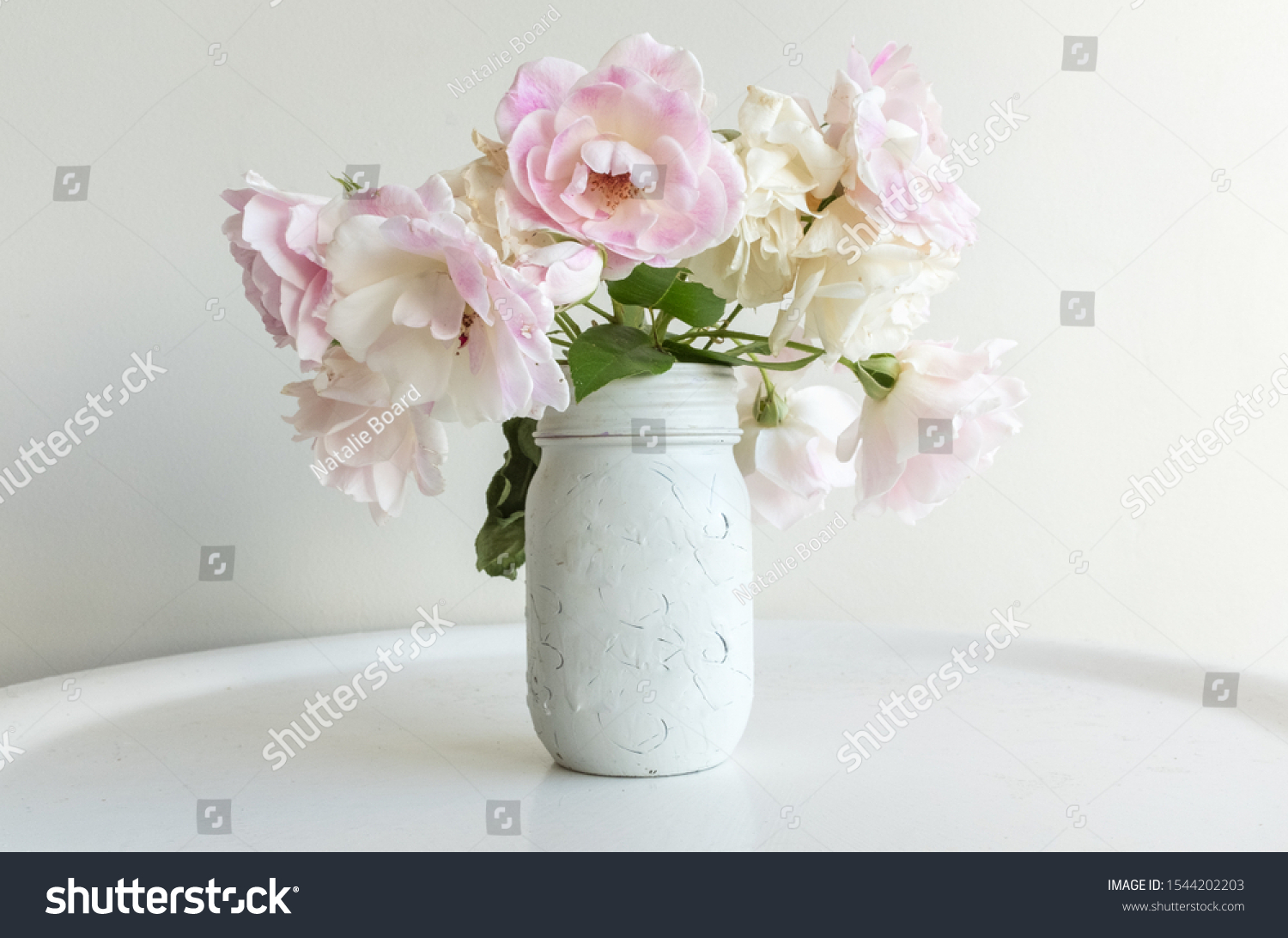 Immagini Shabby Chic Natale.Closeup Wilting Pink Cream Roses Shabby Stock Photo Edit Now 1544202203