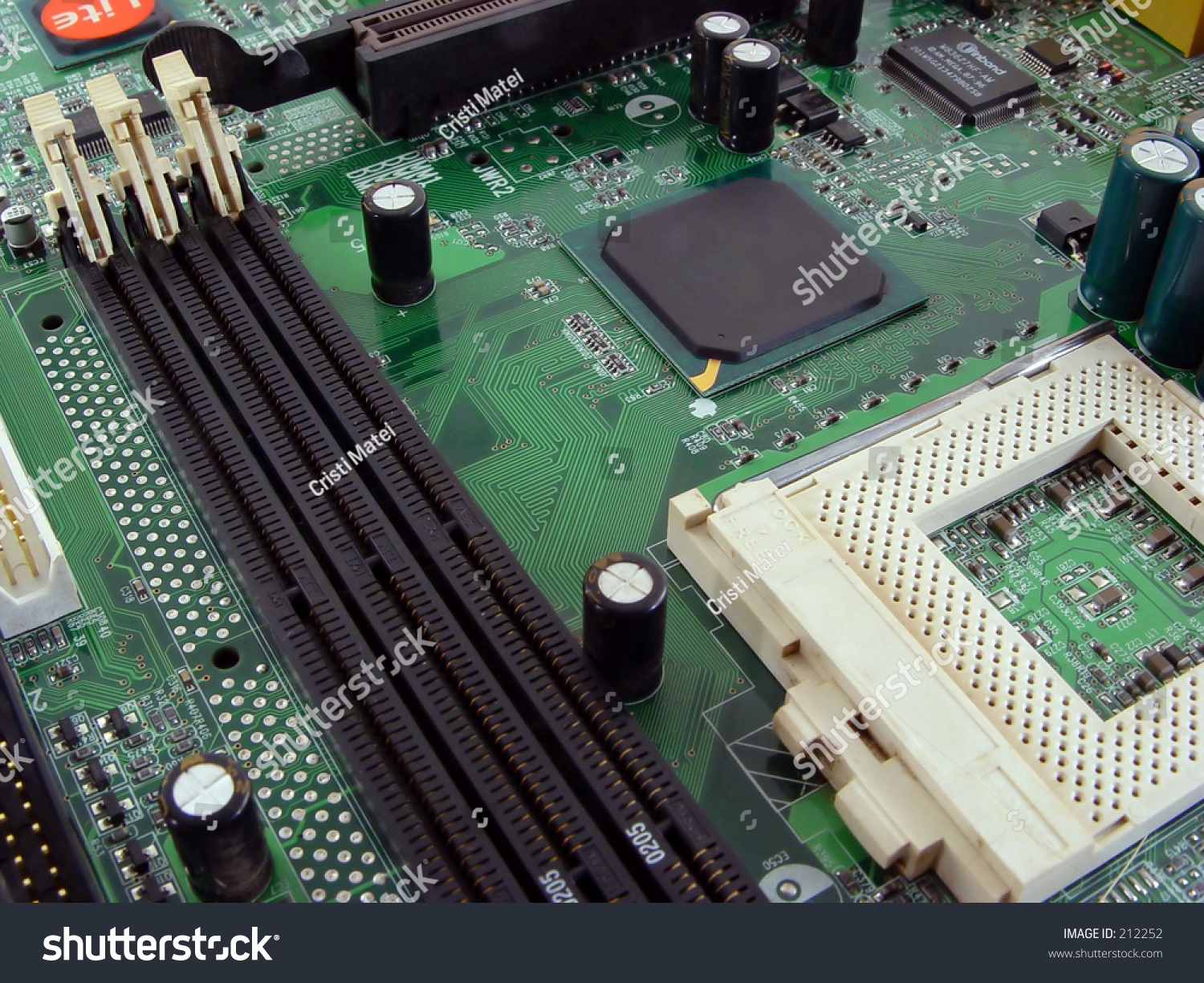 Closeup On Mainboard Stock Photo (Edit Now) 212252