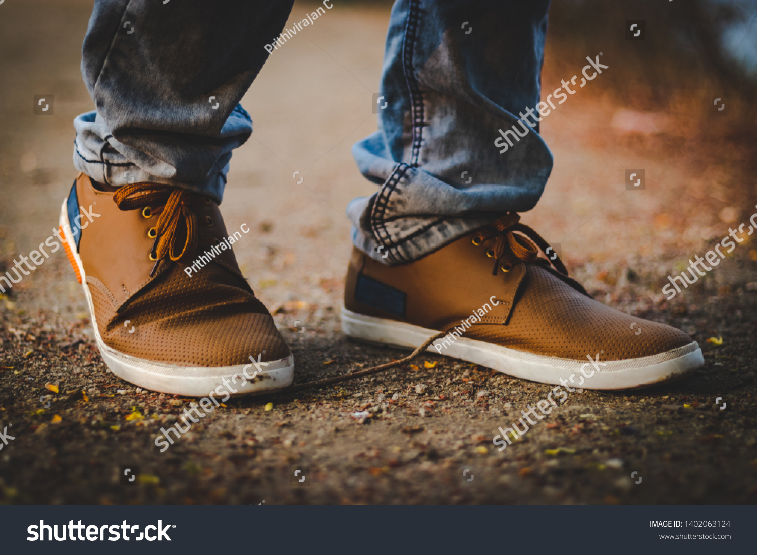 Closeup Photo Boys Legs Wearing Brown Stock Photo 1402063124 | Shutterstock