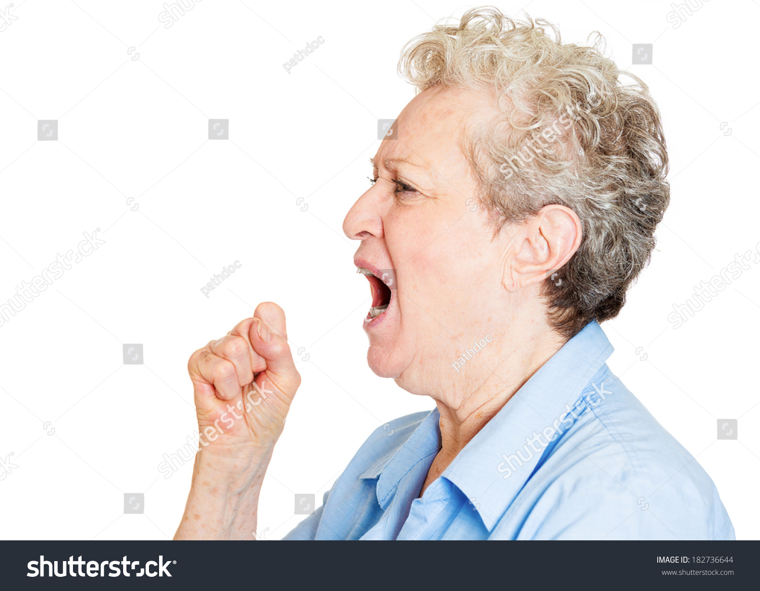 Closeup Portrait Of Angry, Upset Senior Mature Woman Worker, Employee ...