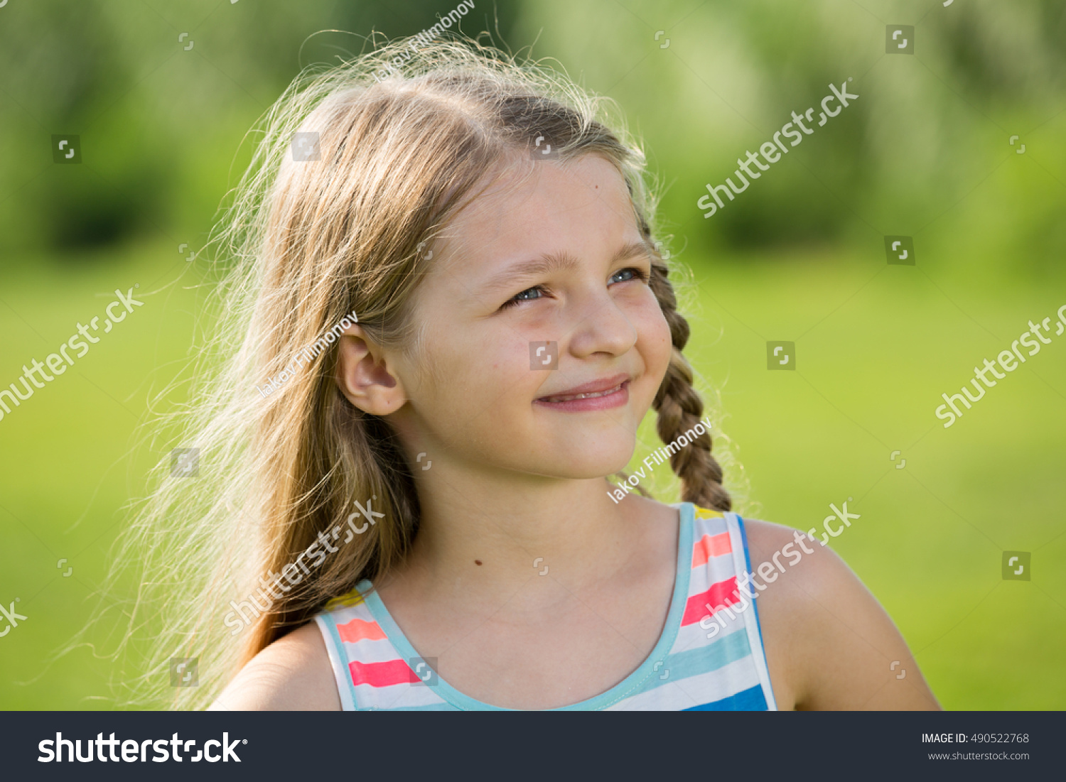 Closeup Portrait Happy Girl Elementary School Stock Photo 490522768 ...