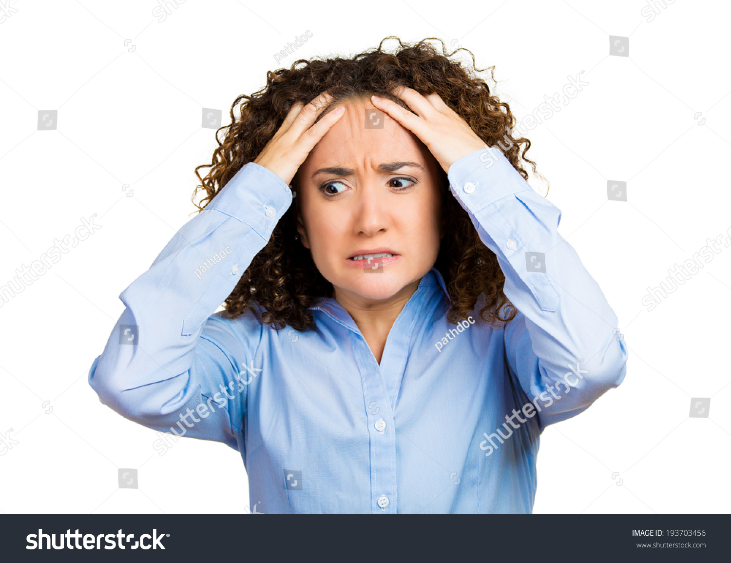 Closeup Portrait, Stressed, Sad Young Woman, Employee, Worker, Student ...