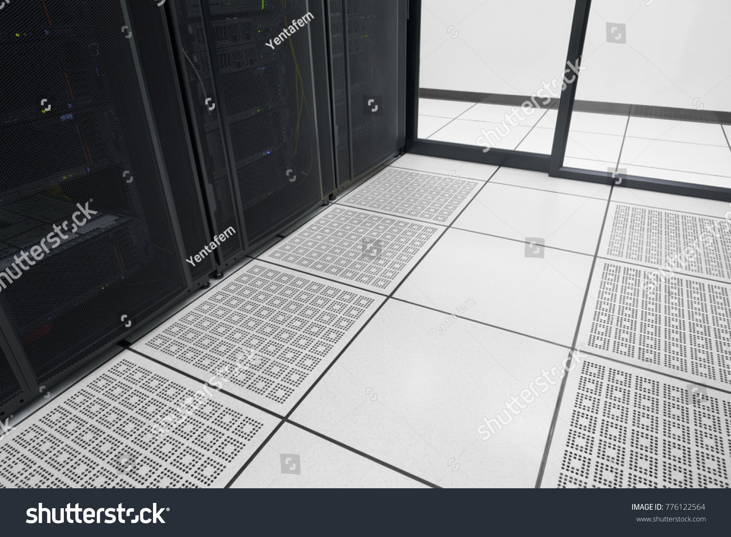 Closeup Raised Floor Modern Interior Server Stock Photo Edit Now 776122564