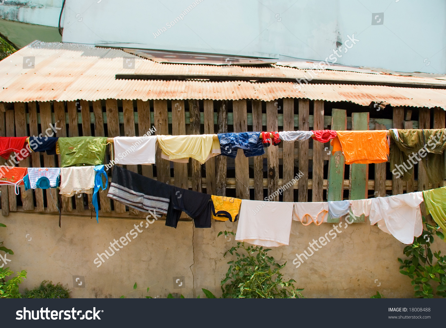 Clothes Drying Outside Stock Photo 18008488 : Shutterstock