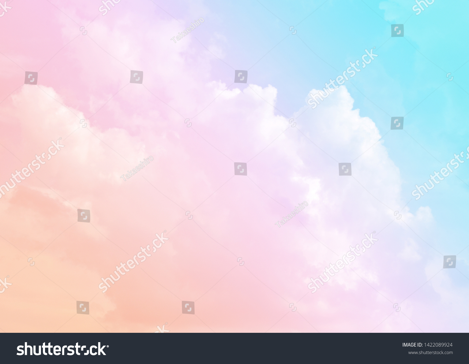 パステル色の背景に雲と空 甘い色の抽象的な空の背景に壁紙 の写真素材 今すぐ編集