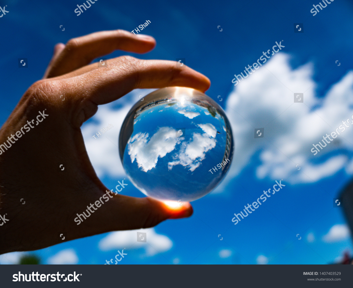 Clouds Inside Crystal Ball On Clear Stock Photo (Edit Now) 1407403529