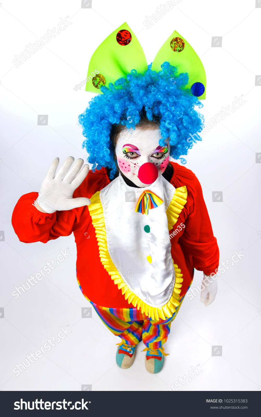 blue hair clown