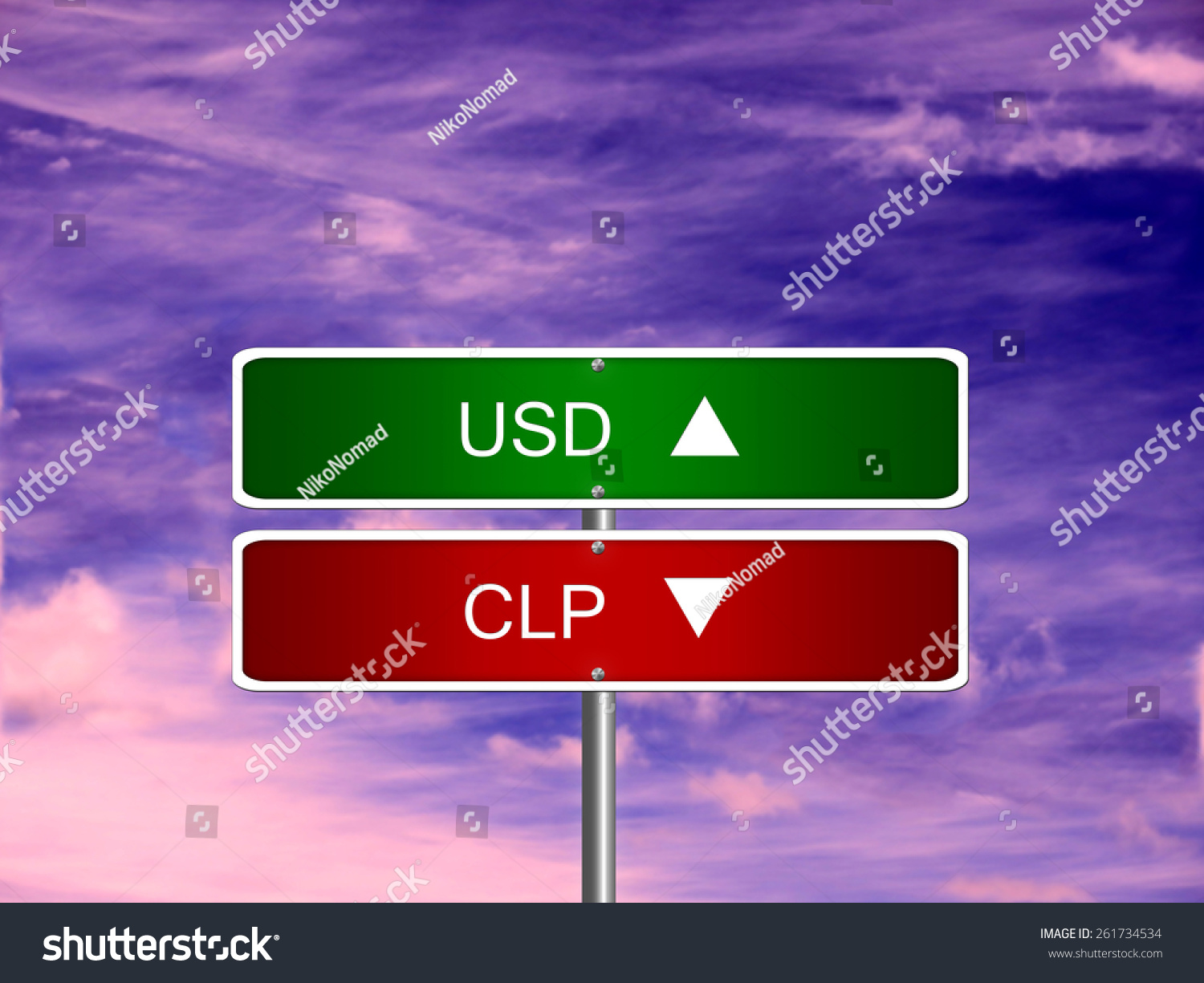 Clp Usd Chile Chilean Peso Us Stock Photo Edit Now 261734534 - 