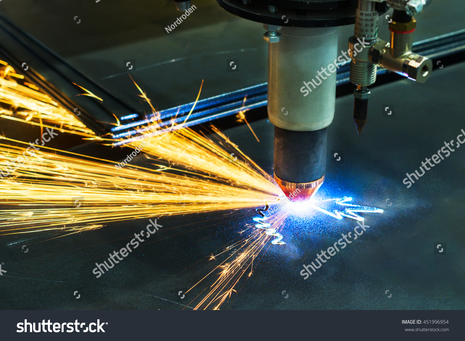 Cnc Plasma Cutting Machine During Operation Stock Photo (Edit Now