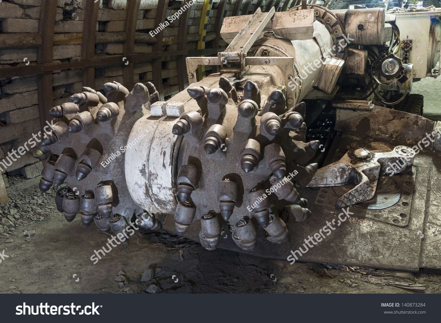 Coal Mining Machine With Rotating Cutting Drums Stock Photo 140873284 ...