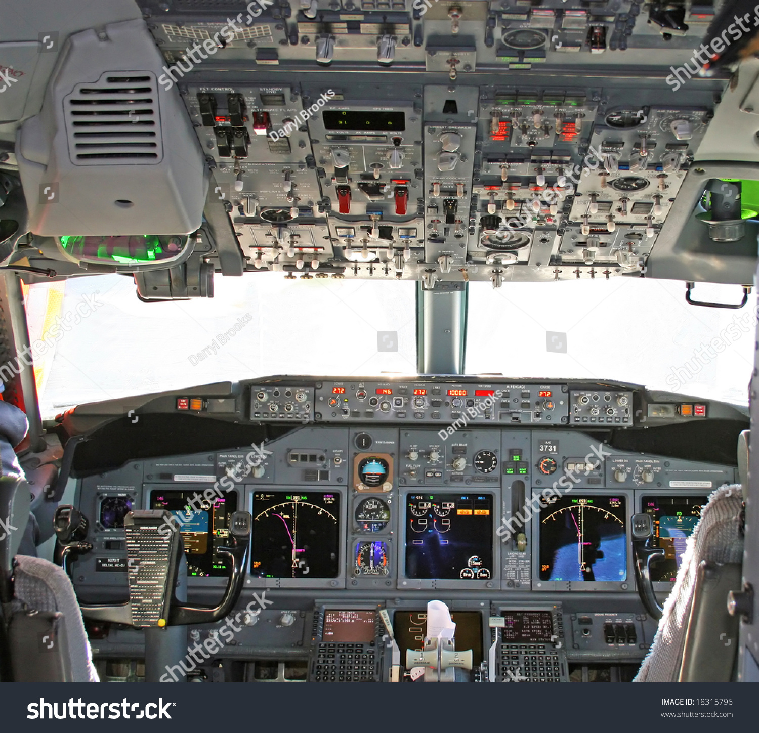 Cockpit In Modern Airliner Stock Photo 18315796 : Shutterstock