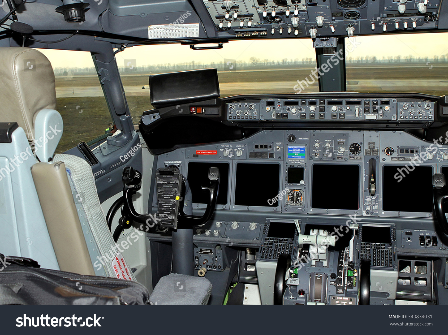 Cockpit Passenger Plane Steering Wheel Control Stock Photo (Edit Now ...