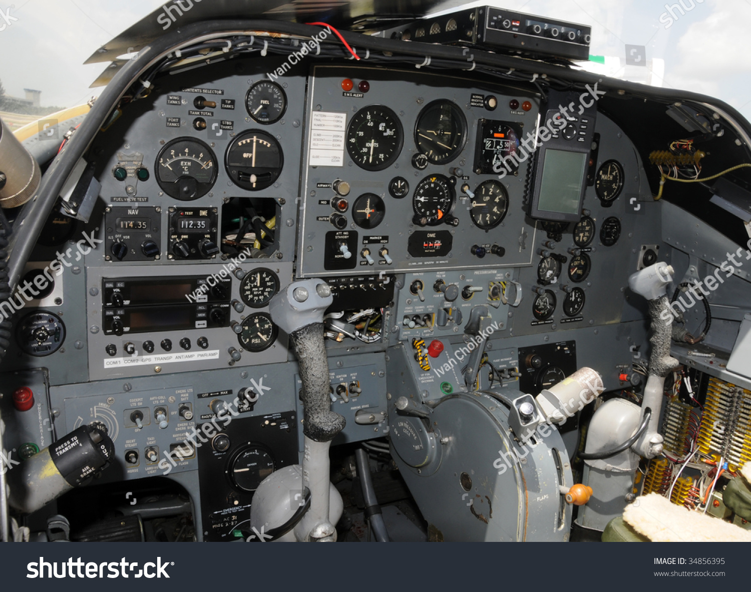 Cockpit View Of Classic Cold War Era Jetifghter Stock Photo 34856395 ...