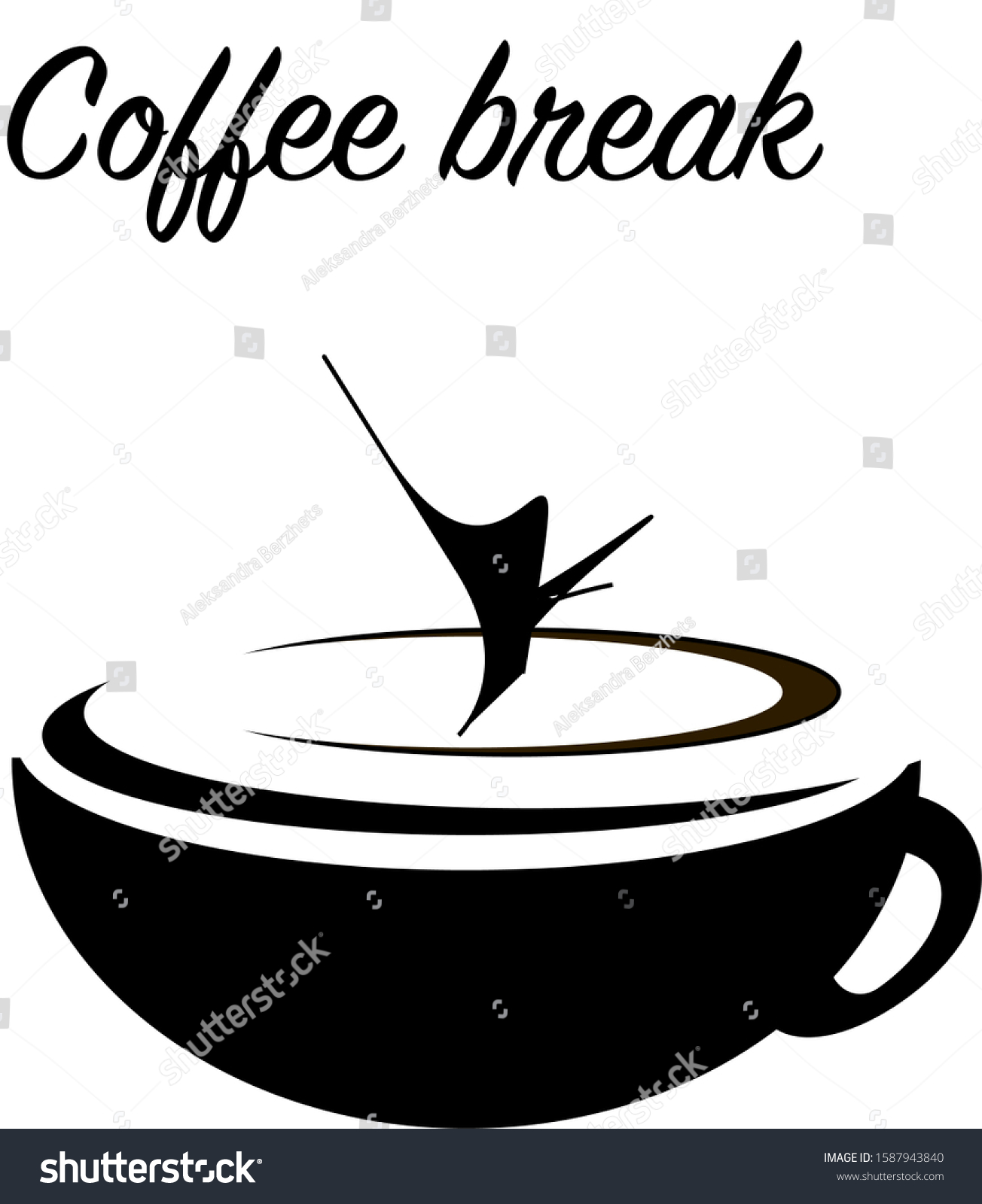 Coffee Break Icon Coffee Cup Stock Illustration