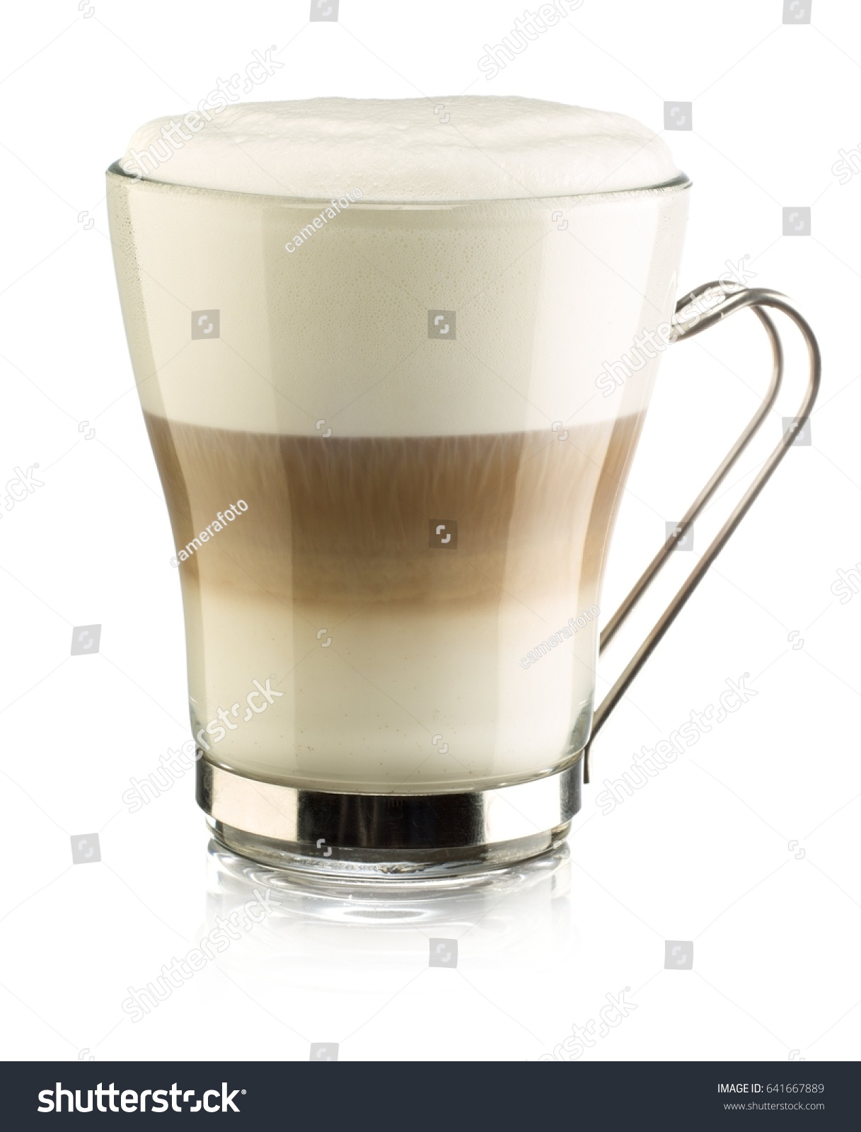 coffee glass cup with metal handle