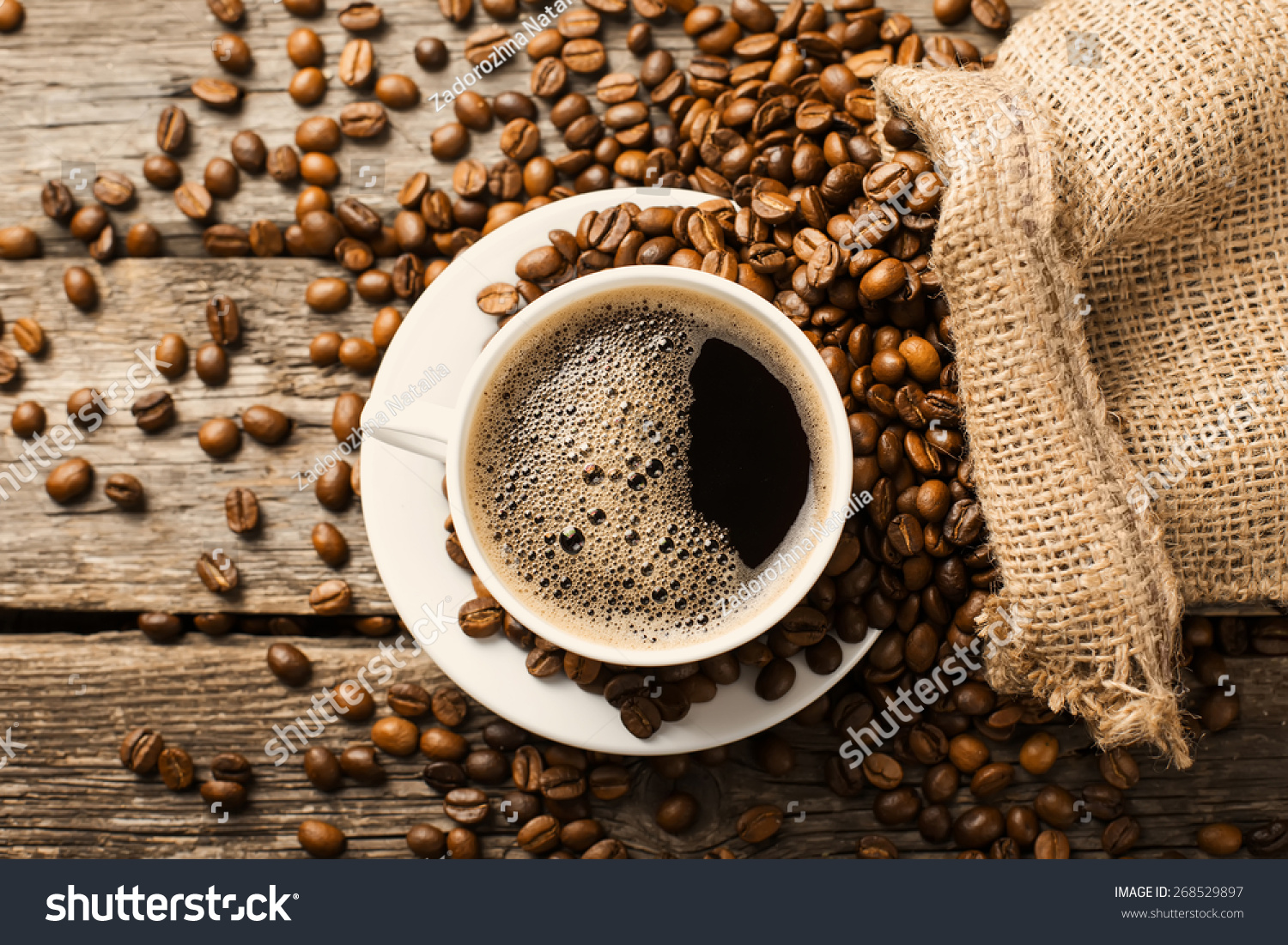  Coffee Cup Coffee Beans Stock Photo 268529897 Shutterstock