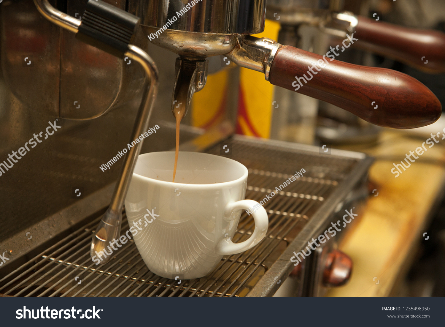 Coffee Making Process Coffee Machine Making Stock Photo 1235498950 ...