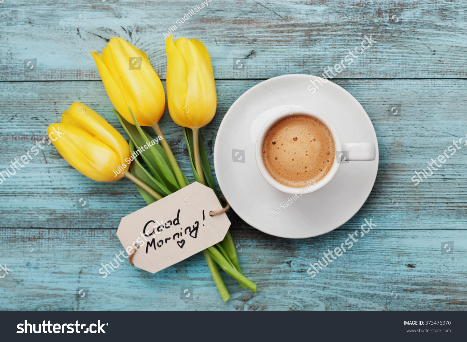 Glass Splashback Digital Printed yellow tulips and a cup of coffee 1398 Anysize 