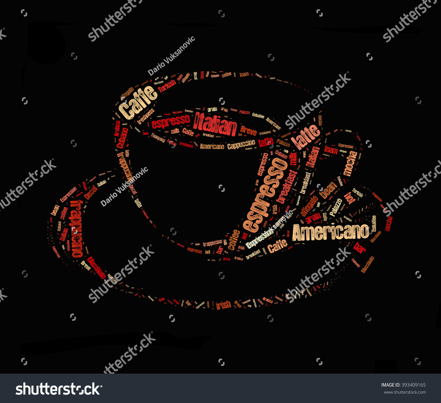 Coffee Word Cloud Words Related Coffee Stock Illustration 393409165