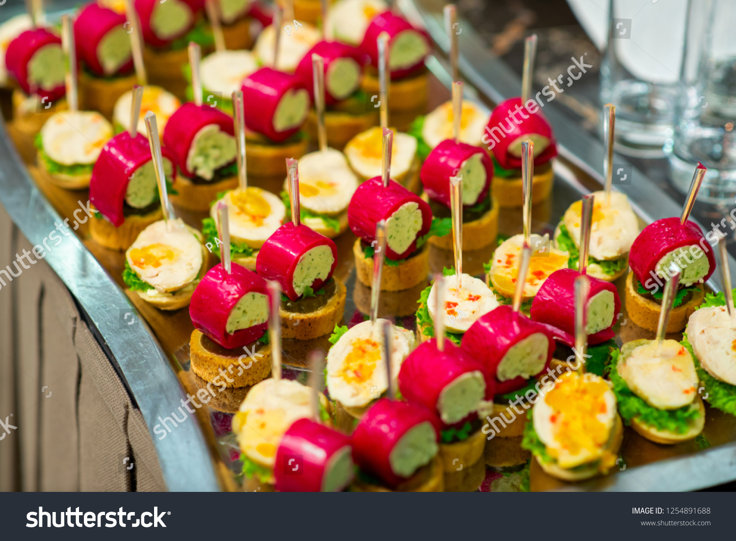 Cold Appetizers On Buffet Table Stock Photo Edit Now 1254891688