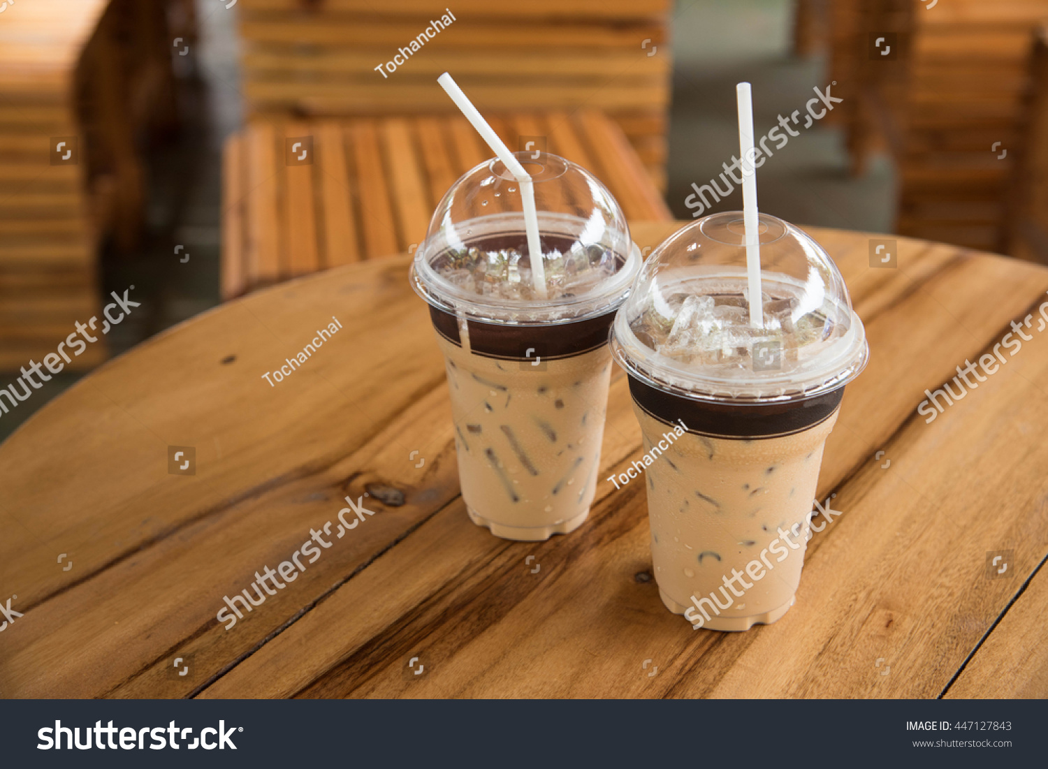 Download Cold Ice Coffee 2 Cup Stock Photo Edit Now 447127843