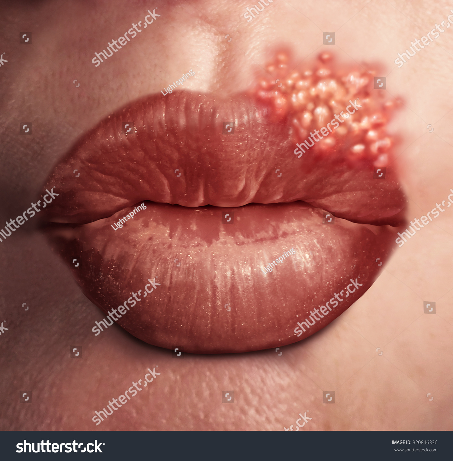 Cold Sore Herpes Virus Medical Health Stockillustration 320846336