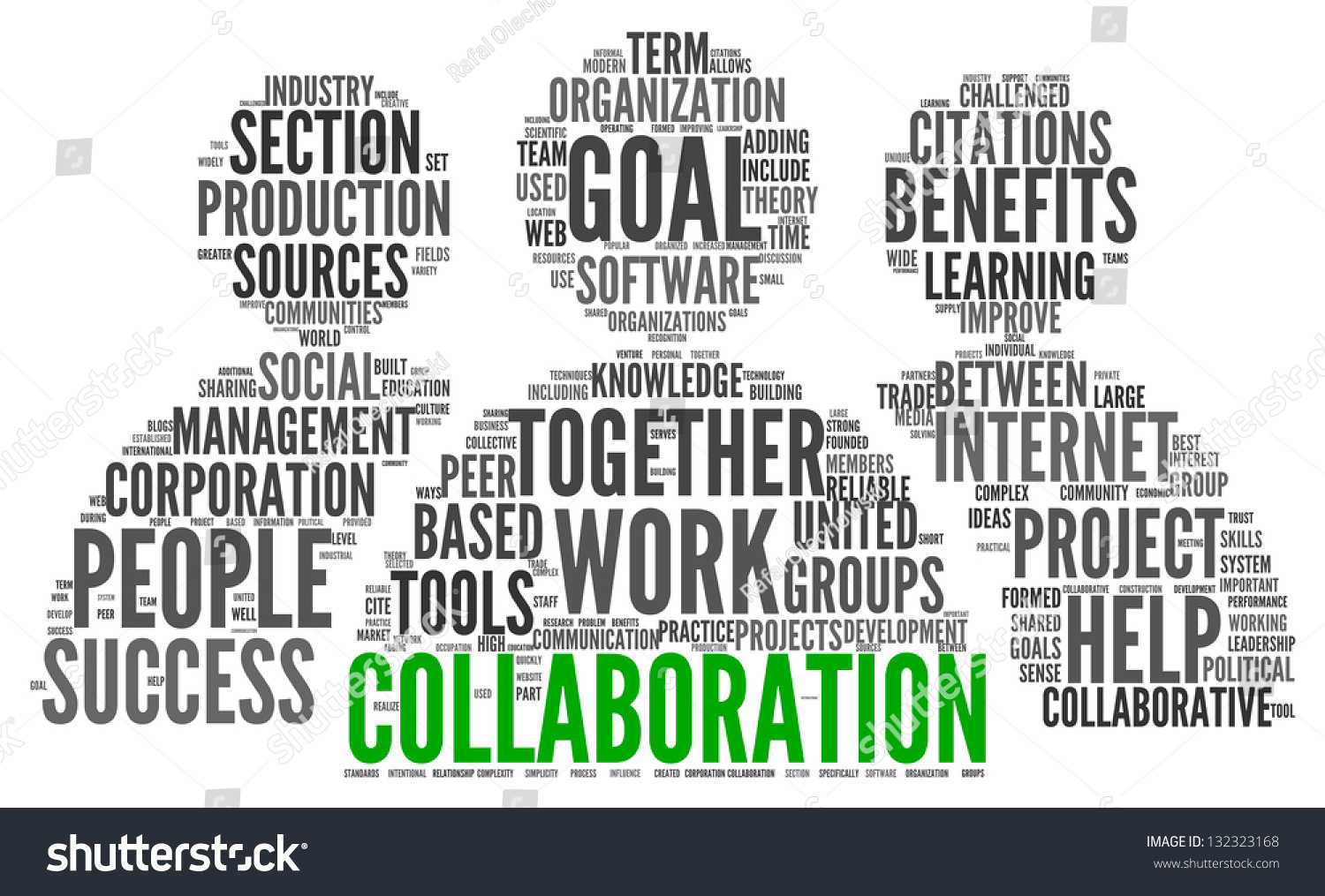 Collaboration Concept Word Tag Cloud Isolated Stock Illustration ...