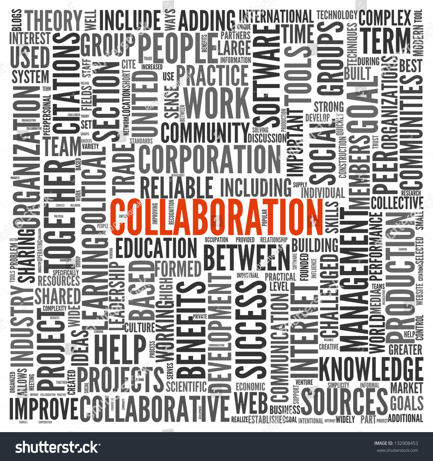 Collaboration Concept In Word Tag Cloud Isolated On White Background ...