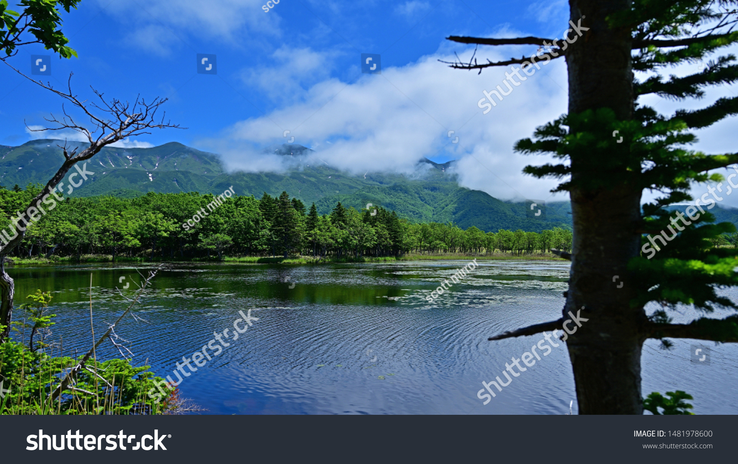 Scenery Shiretoko Mountains Lake Shiretoko Stock Photo (Edit Now) 1481978600