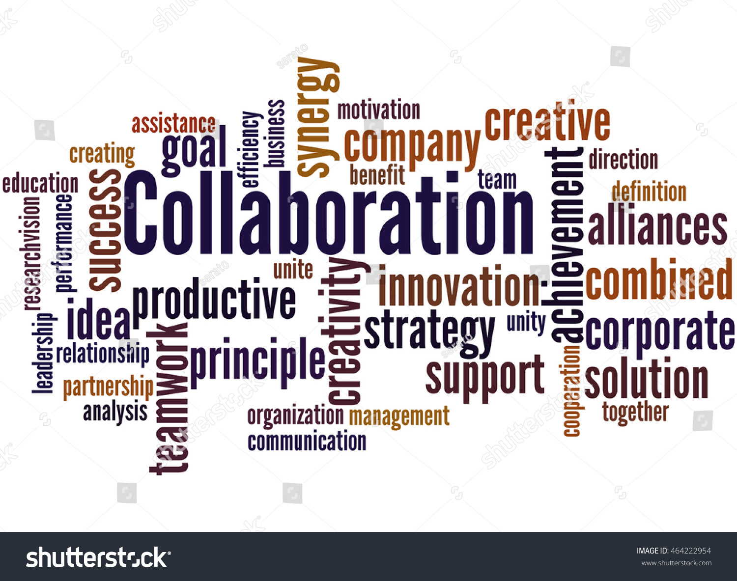 Collaboration Word Cloud Concept On White Stock Illustration 464222954 ...
