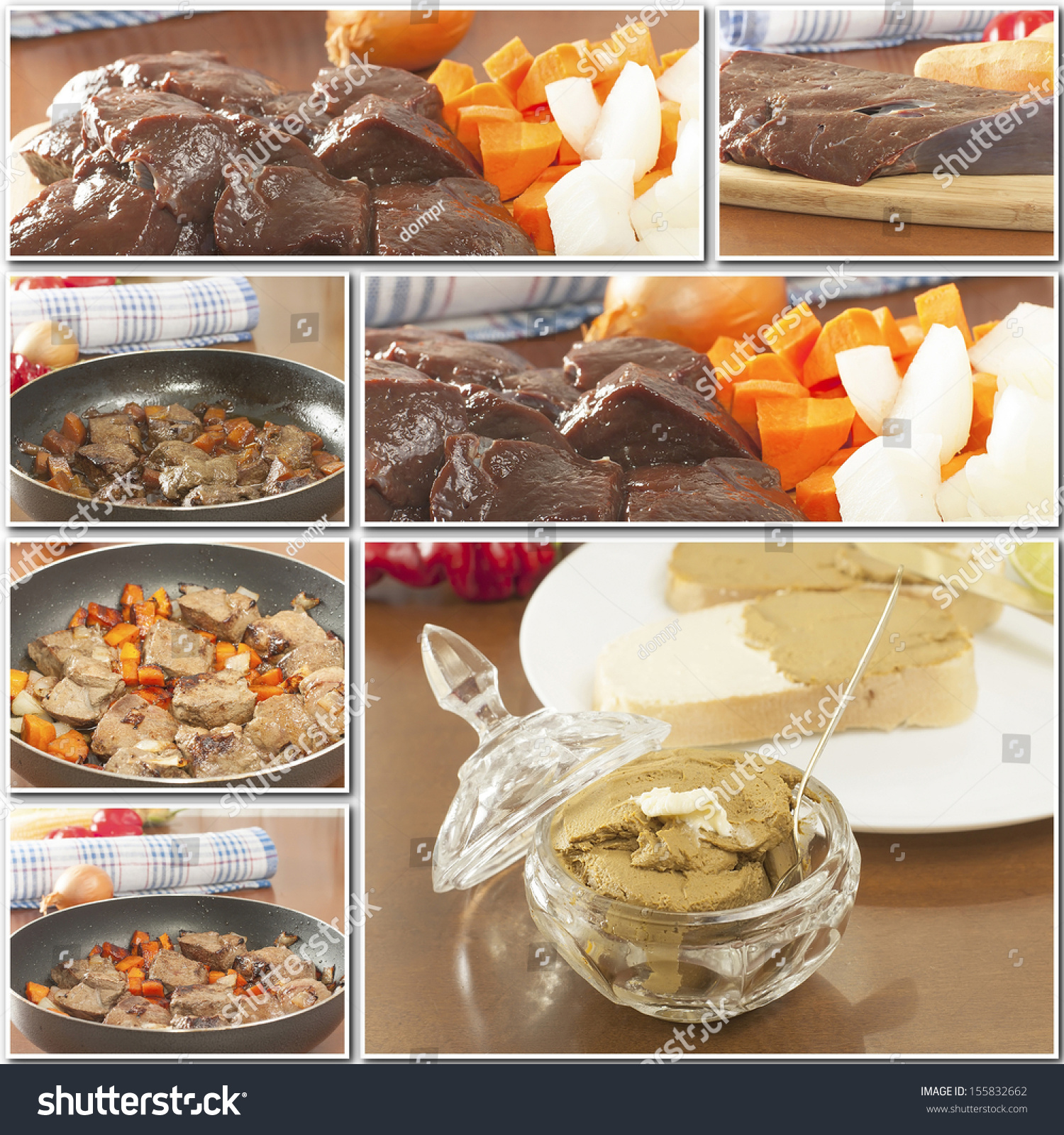 Collage Set Products Beef Liver Stock Photo Edit Now 155832662