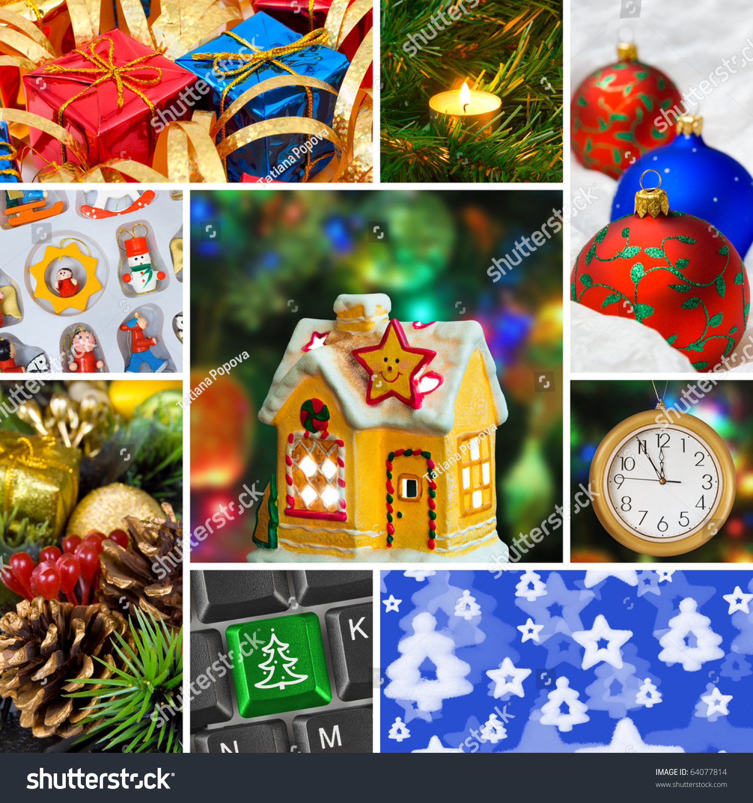 Collage Christmas Images My Photos Holiday Stock Photo 64077814 ...