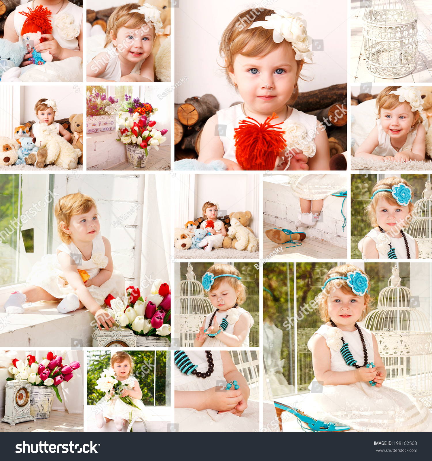 Collage Different Photos Baby His Moments Stock Photo Edit Now