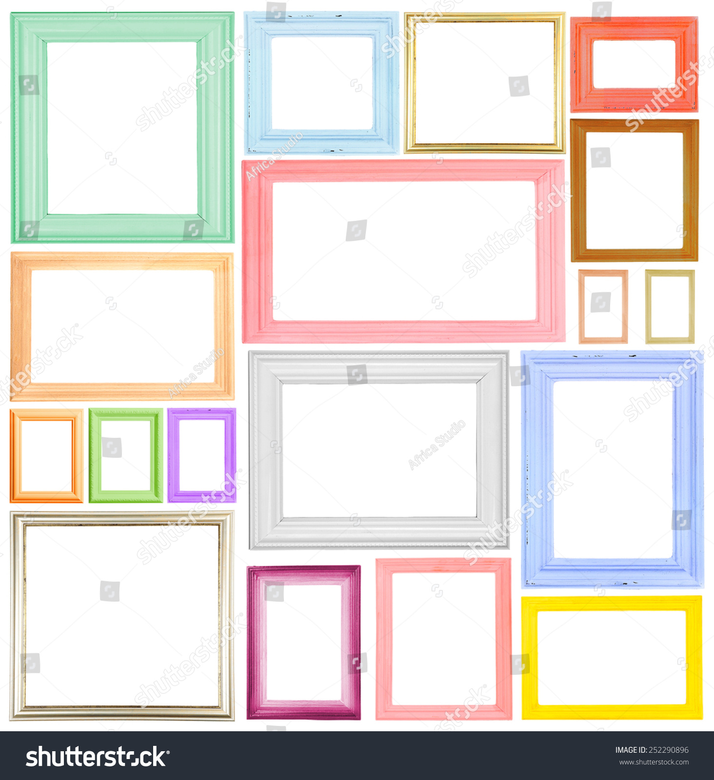 Collage Frames Isolated On White Stock Photo 252290896 - Shutterstock