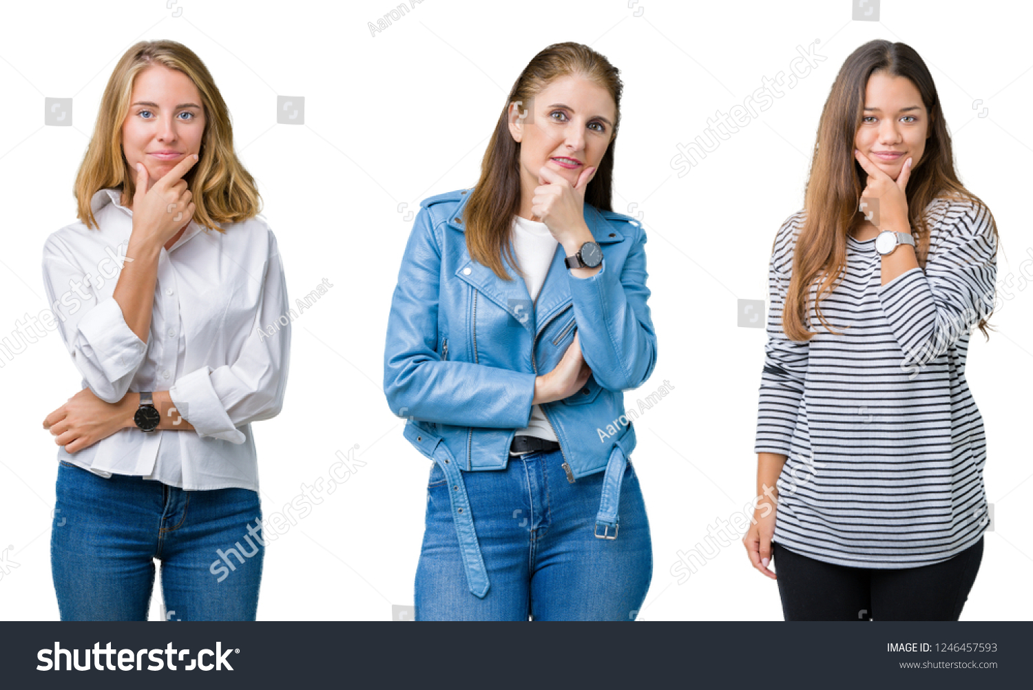 a group of three women