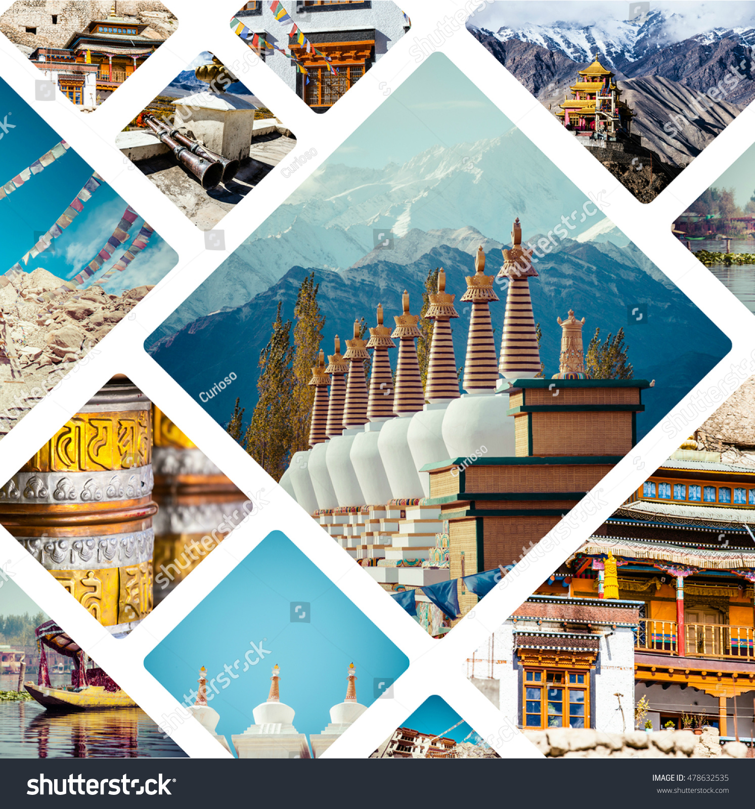 Collage India Images Travel Background My Stock Photo 478632535